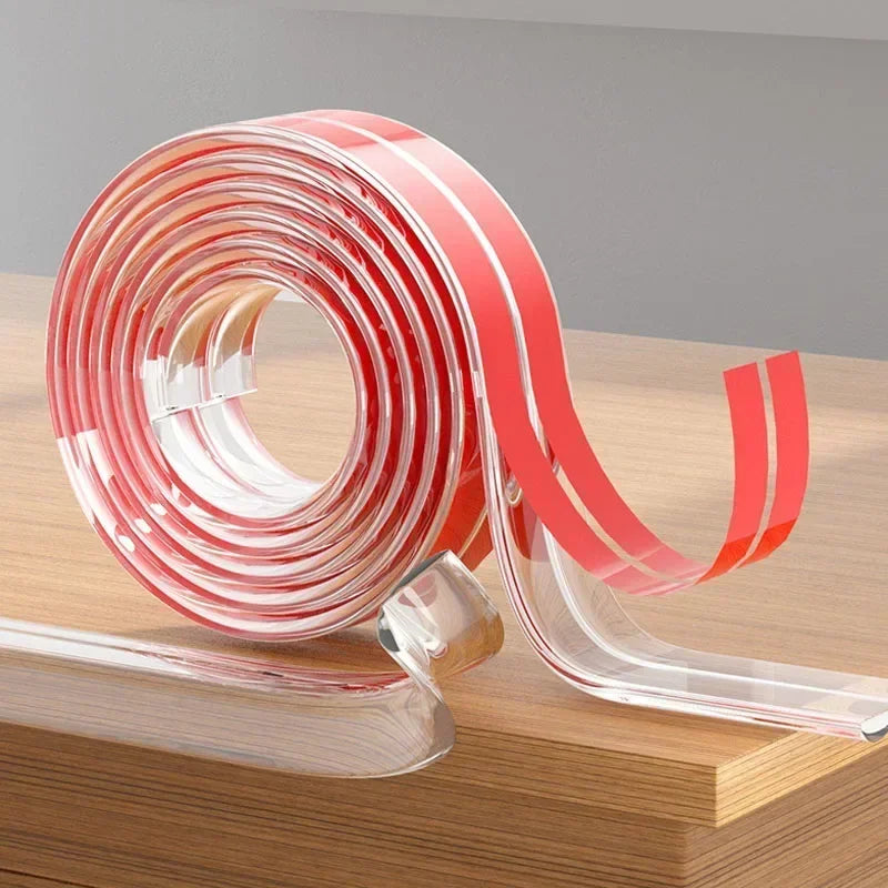 Transparent PVC Corner & Edge Guards – Anti-Bump Baby Safety Strip with Double-Sided Tape - Nestling Babies