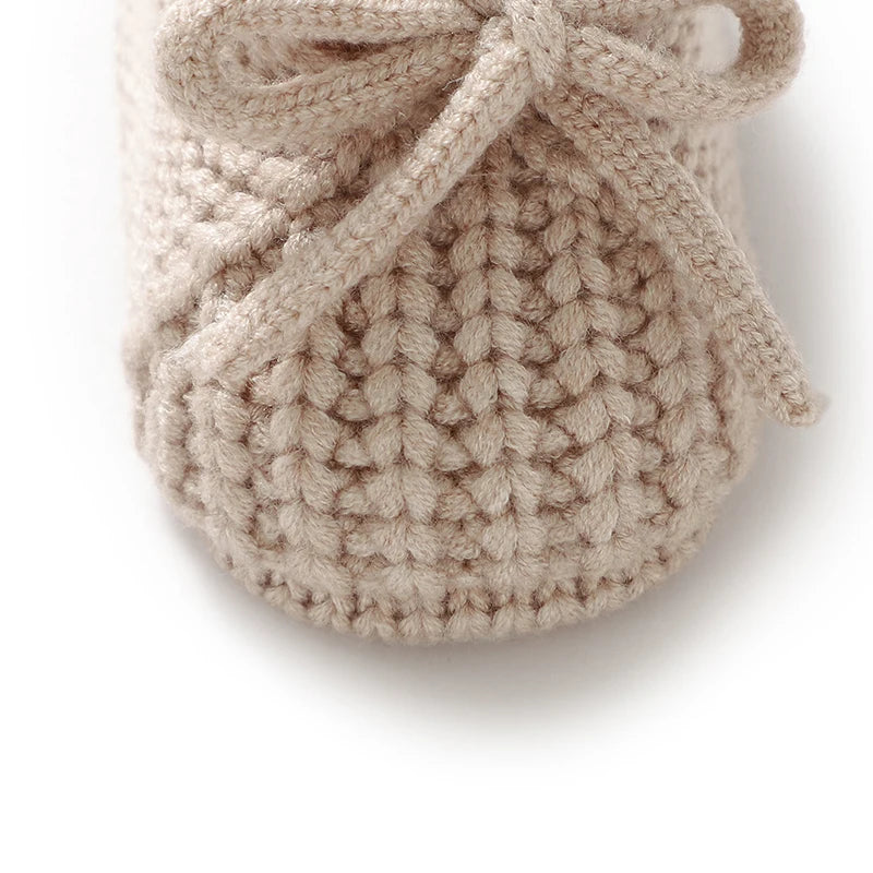 Knitted Newborn Baby Booties – Soft Yarn First Walker Shoes (0–18 Months) - Nestling Babies