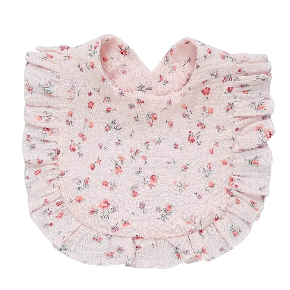 Lace Ruffle Baby Bib – Soft Cotton & Stylish Floral Design - Nestling Babies