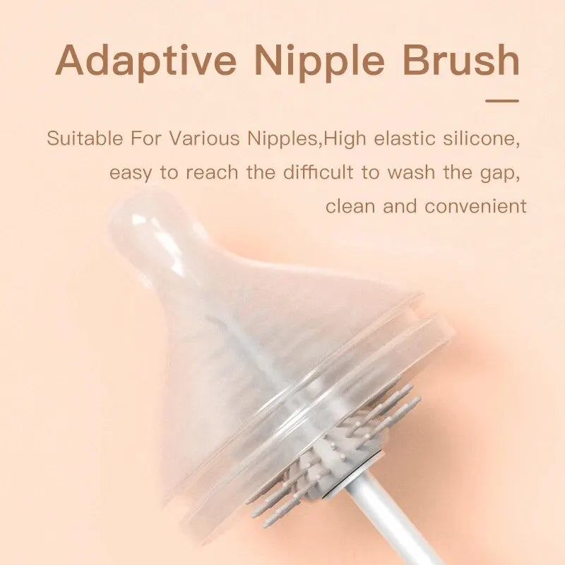 3-in-1 Silicone Baby Bottle Brush Set – 360° Cleaning Power - Nestling Babies