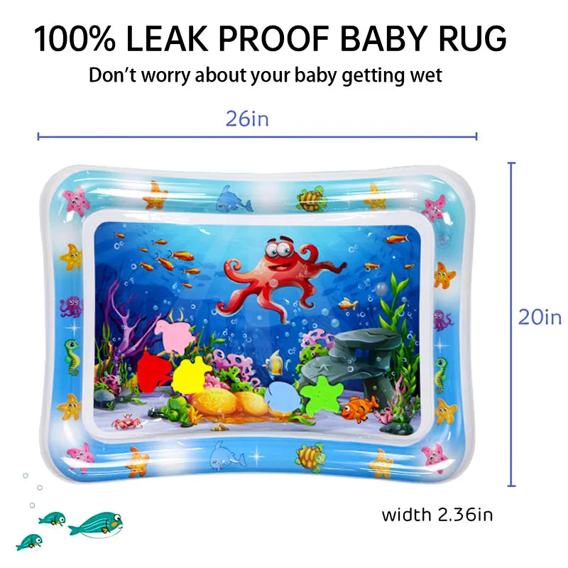 Inflatable Tummy Time Baby Play Mat – Sensory Water Cushion for Infants - Nestling Babies