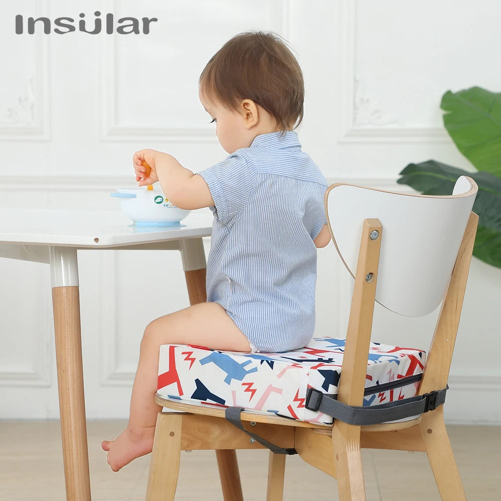 Adjustable Baby Booster Seat Cushion – Soft Dining Chair Pad with Safety Straps for Toddlers - Nestling Babies