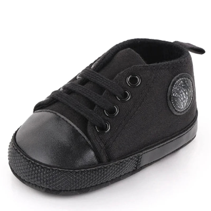 Baby Canvas Sneakers – Soft Sole Non-Slip First Walker Shoes (0–12 Months) - Nestling Babies