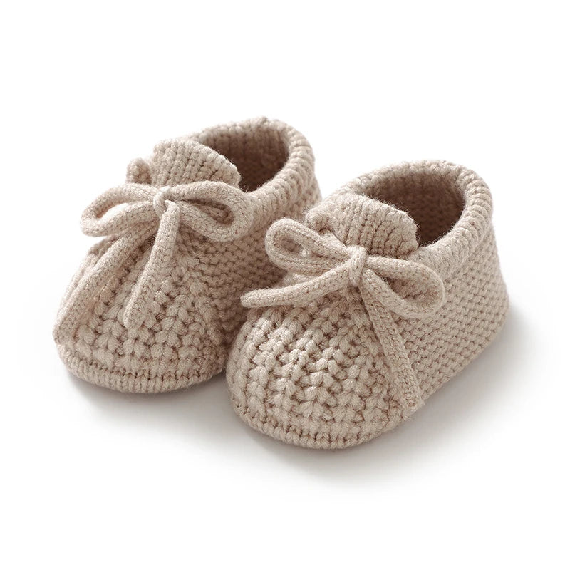 Knitted Newborn Baby Booties – Soft Yarn First Walker Shoes (0–18 Months) - Nestling Babies