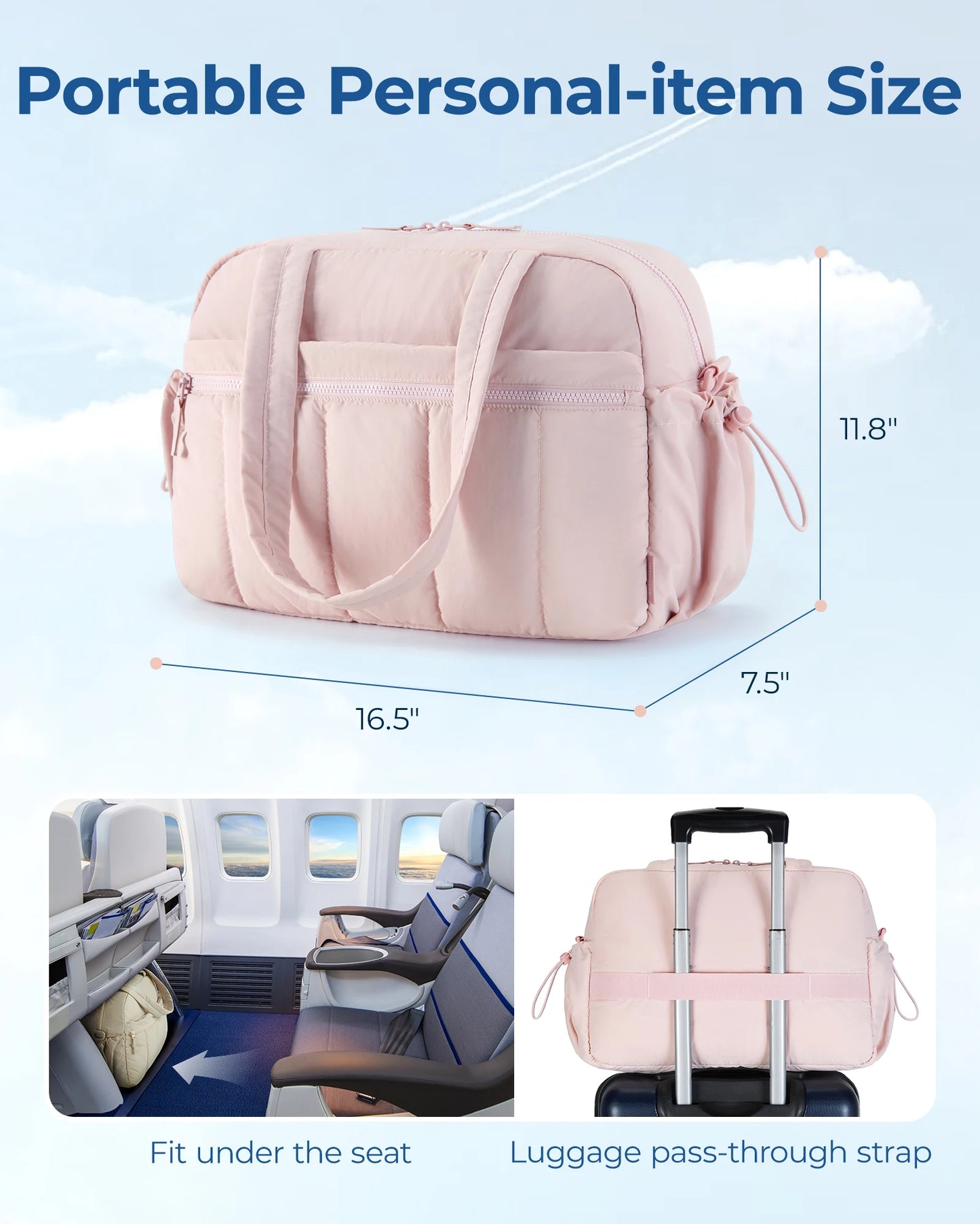 BAGSMART Travel Duffel Bag for Women – Waterproof Weekender Gym & Beach Bag with Wet Pocket - Nestling Babies