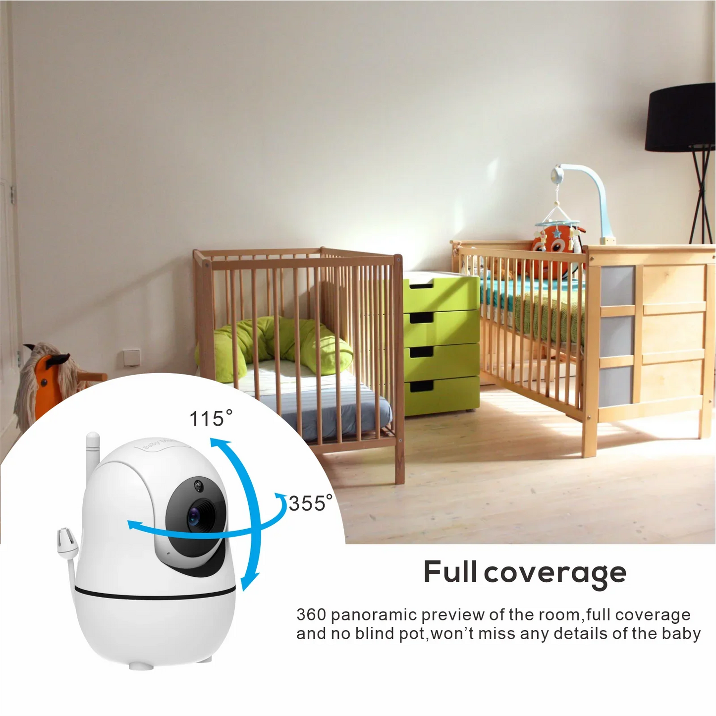 5” HD Video Baby Monitor with 2-Way Audio, Night Vision & Temperature Sensor – 22H Battery & 1000ft Range - Nestling Babies