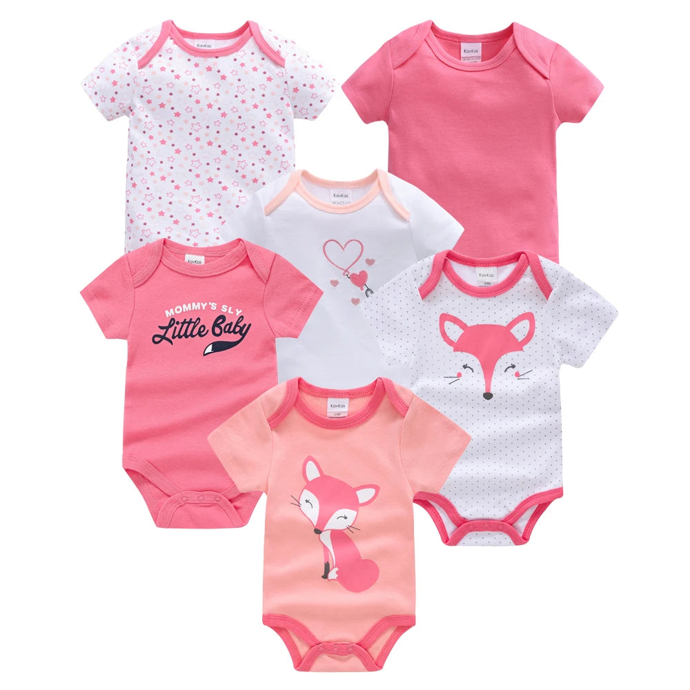 100% Cotton Baby Bodysuits – Unicorn Print | 3–6 Pack - Nestling Babies