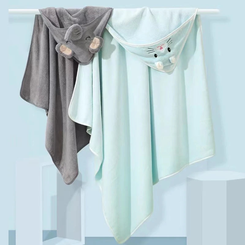 Ultra-Soft Hooded Baby Bathrobe – 4-in-1 Towel, Blanket & Swaddle Wrap - Nestling Babies