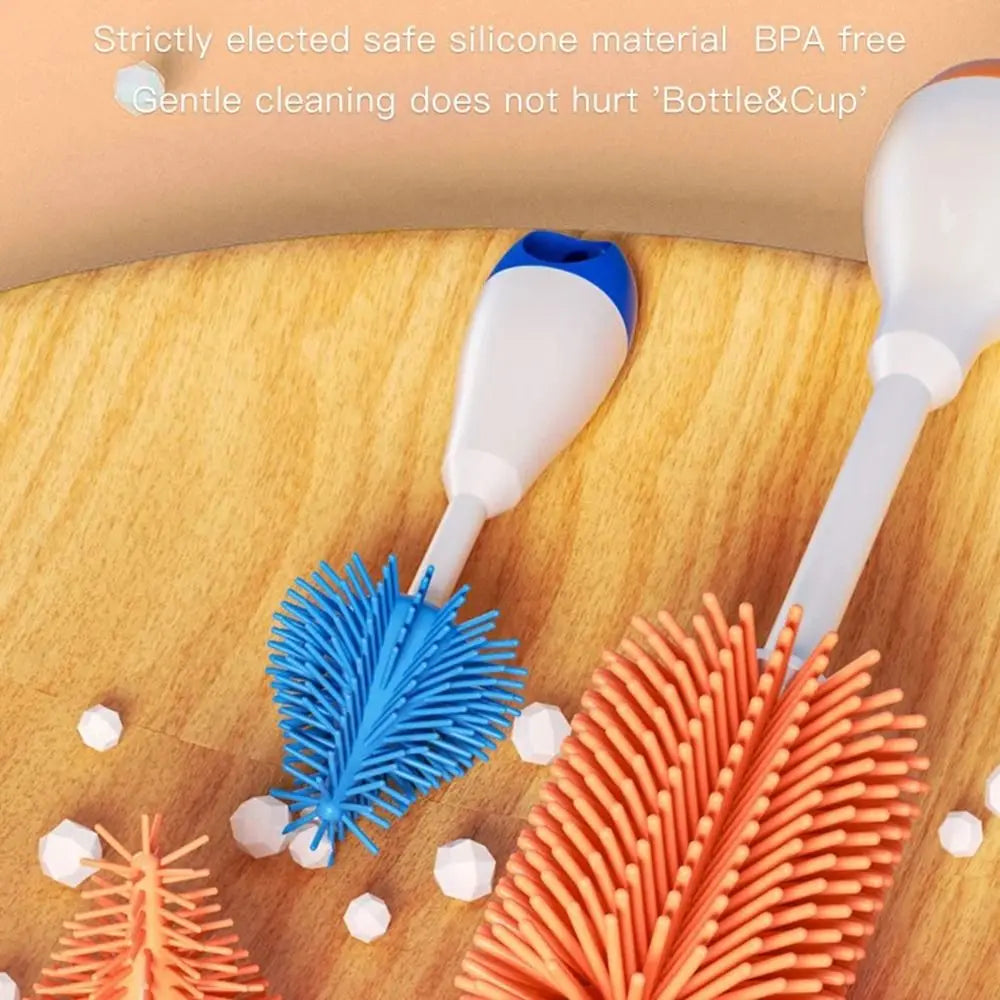 3-in-1 Silicone Baby Bottle Brush Set – 360° Cleaning with Anti-Slip Grip - Nestling Babies