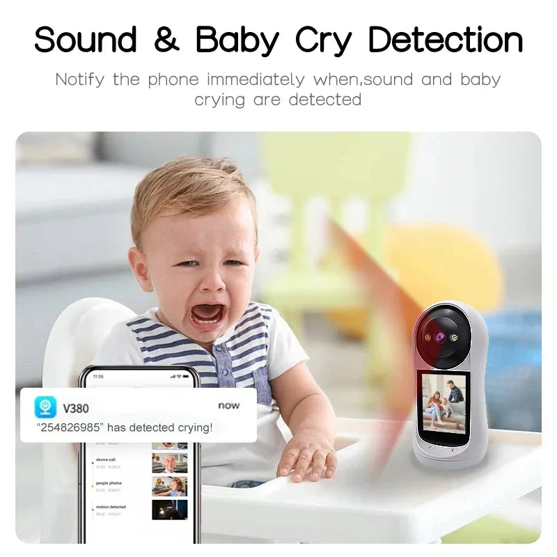 8MP Smart WiFi Baby Monitor with Motion & Sound Detection – 360° PTZ Camera - Nestling Babies