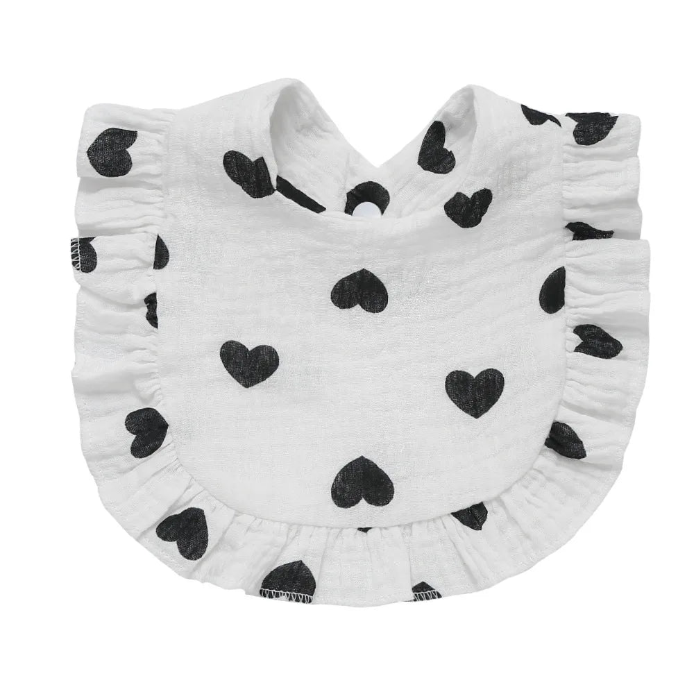 Lace Ruffle Baby Bib – Soft Cotton & Stylish Floral Design - Nestling Babies