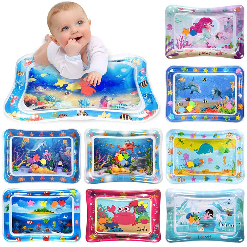 Inflatable Tummy Time Baby Play Mat – Sensory Water Cushion for Infants - Nestling Babies