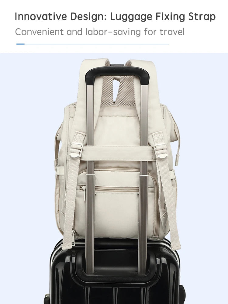 PANGDUBE Waterproof Diaper Backpack – Maternity Travel Bag with Stroller Hooks - Nestling Babies