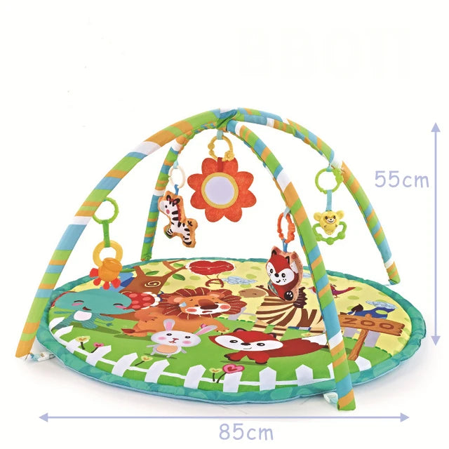 Baby Play Gym with Educational Fitness Frame – Soft Crawling Mat with Toy Rack - Nestling Babies