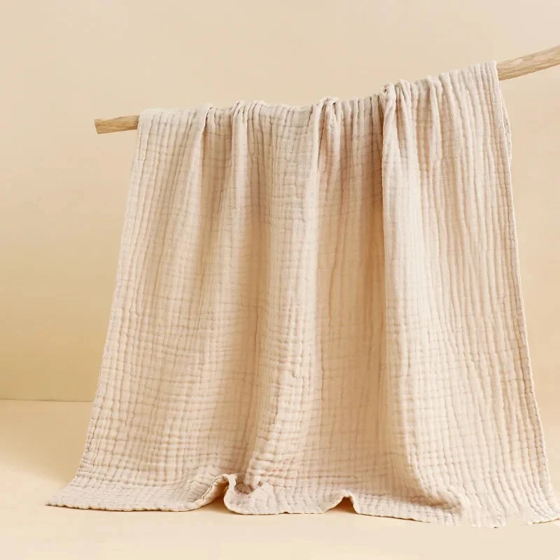 6-Layer Cotton Muslin Baby Blanket – Soft Swaddle Wrap & Bath Towel (105×105 cm) - Nestling Babies