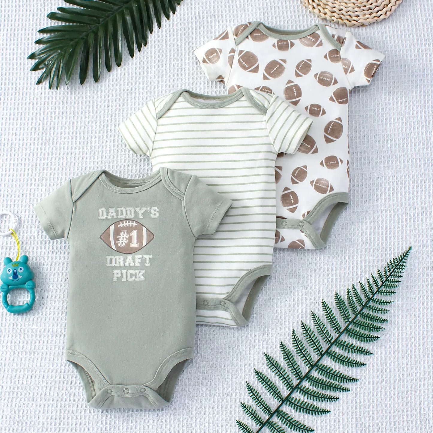 3-Piece Dinosaur Baby Bodysuit Set (0–9M) - Nestling Babies