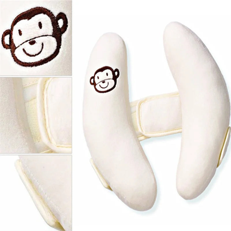 Baby Stroller & Car Seat Neck Pillow – Soft Banana-Shaped Head Support for Infants | Cartoon Flower Design - Nestling Babies