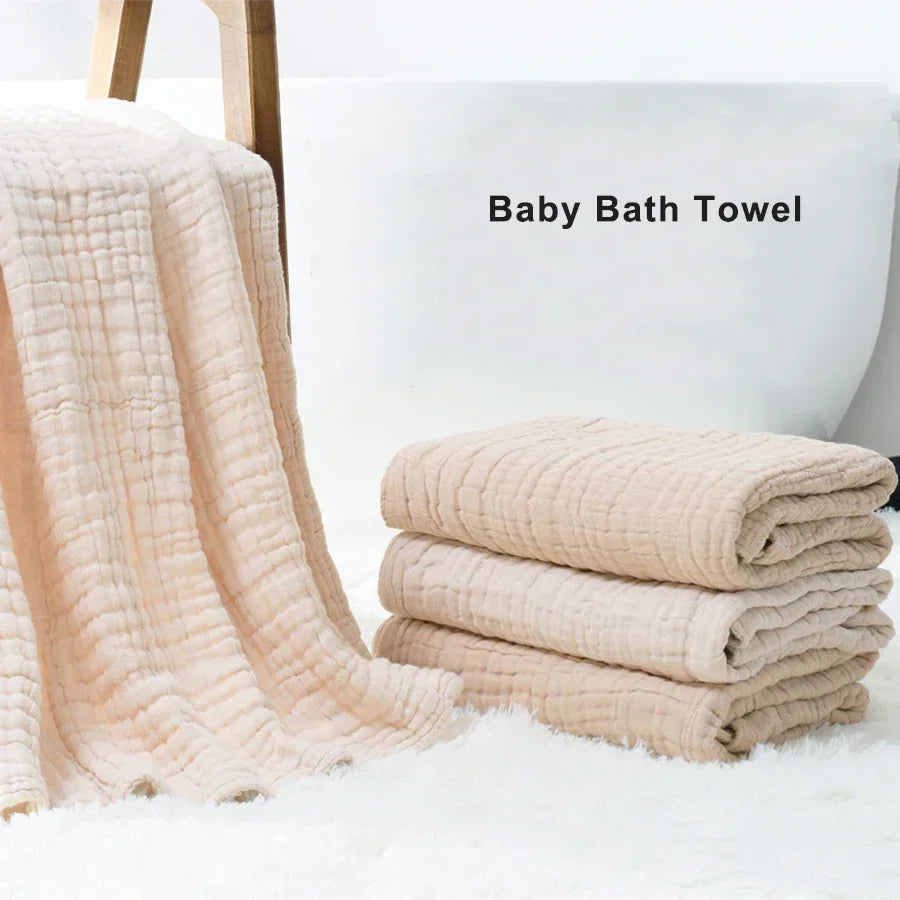 6-Layer Cotton Muslin Baby Blanket – Soft Swaddle Wrap & Bath Towel (105×105 cm) - Nestling Babies