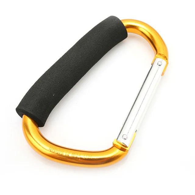 Large Aluminum Carabiner Stroller Hook – Heavy-Duty D-Ring Clip Organizer for Bags, Purses & Shopping - Nestling Babies