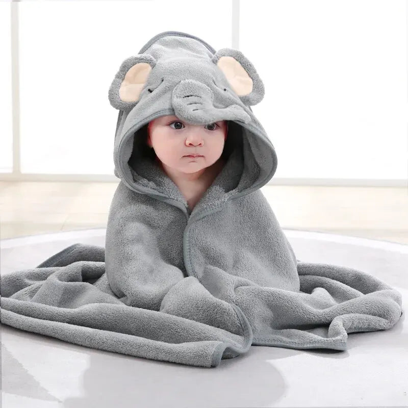 Ultra-Soft Hooded Baby Bathrobe – 4-in-1 Towel, Blanket & Swaddle Wrap - Nestling Babies