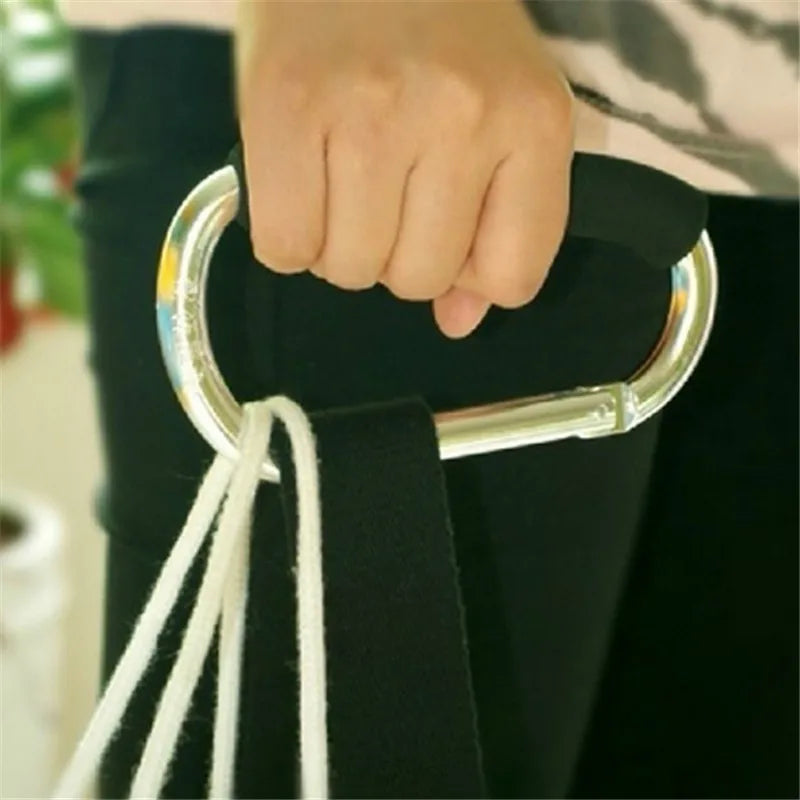 Large Aluminum Carabiner Stroller Hook – Heavy-Duty D-Ring Clip Organizer for Bags, Purses & Shopping - Nestling Babies