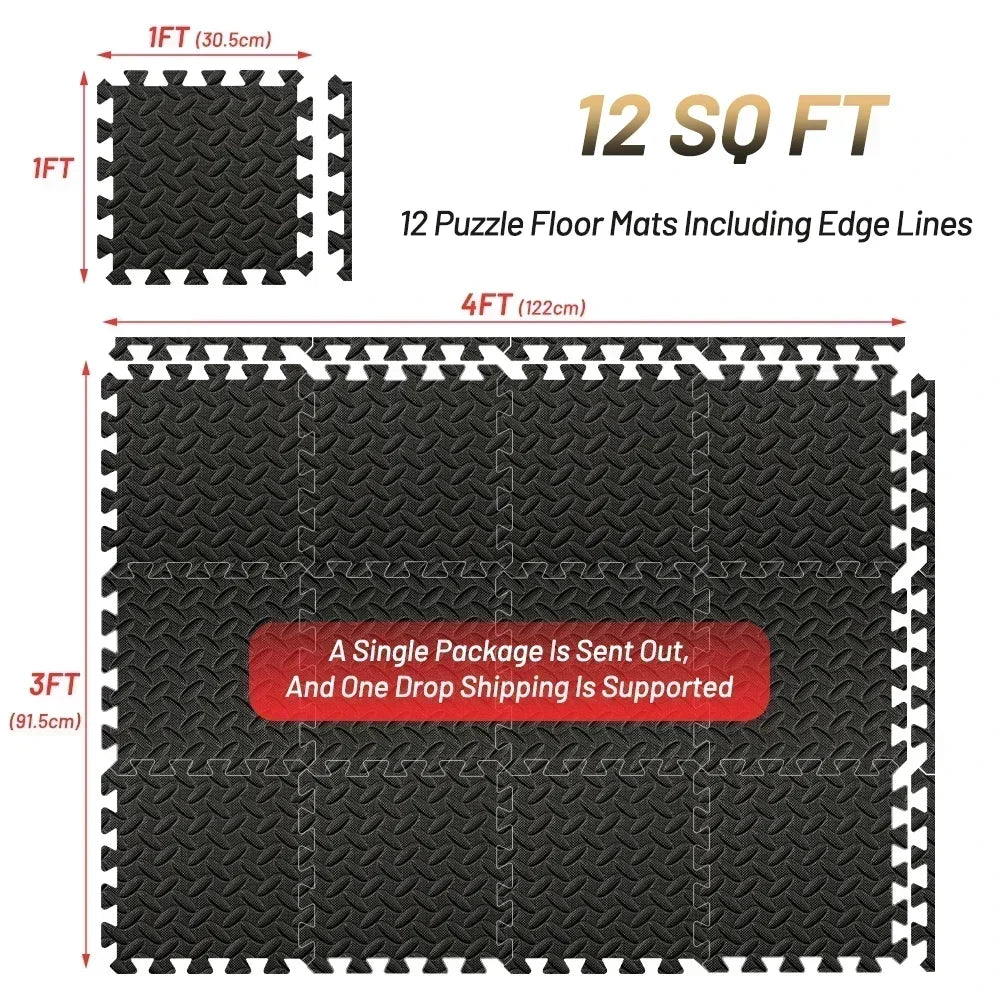 Interlocking EVA Foam Floor Mat – Soft Puzzle Tiles for Kids & Home Gym (4–20 Pcs) - Nestling Babies