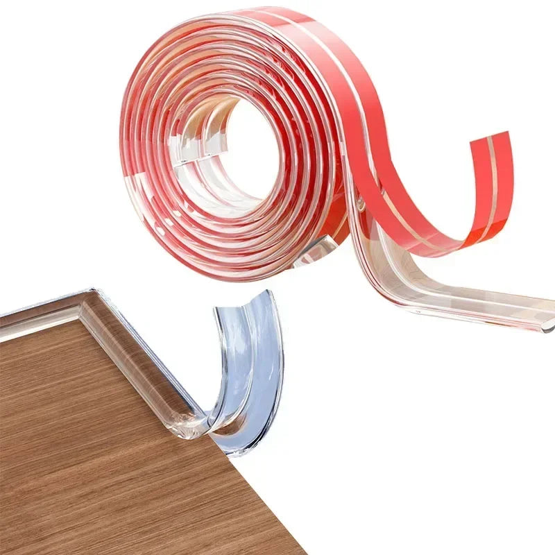 Transparent PVC Corner & Edge Guards – Anti-Bump Baby Safety Strip with Double-Sided Tape - Nestling Babies
