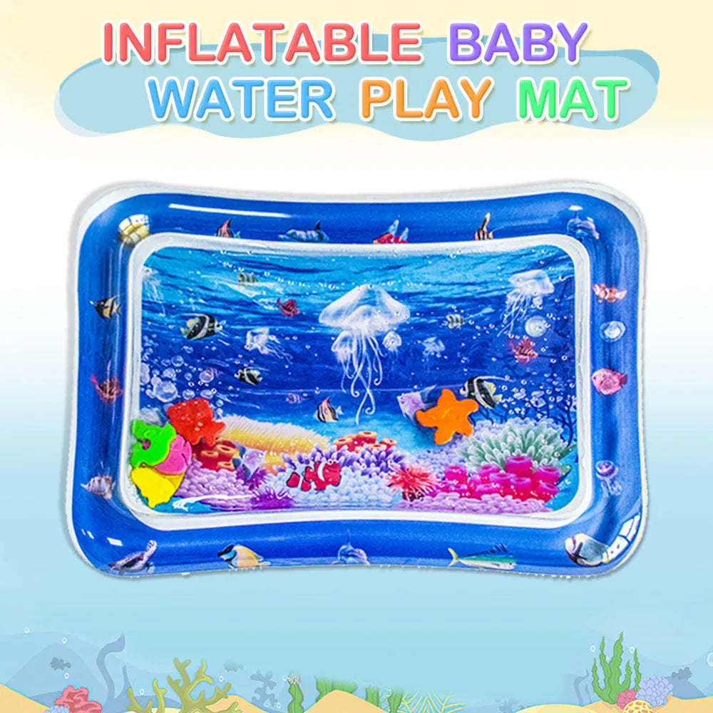Inflatable Baby Water Play Mat – White Jellyfish Sensory Activity Cushion - Nestling Babies
