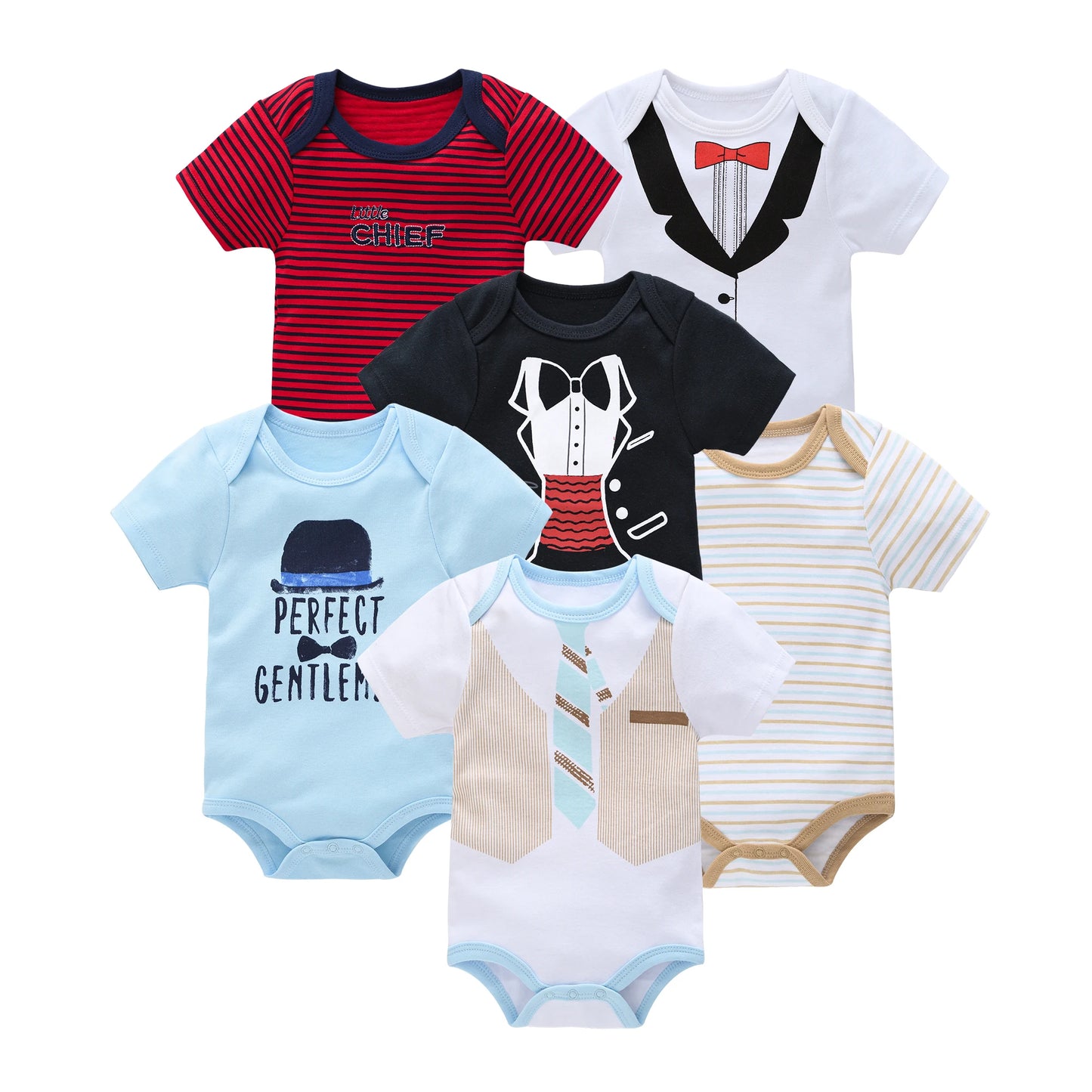 Cotton Essentials – 3/6-Pack Baby Bodysuits (Unisex | 0–12M) - Nestling Babies