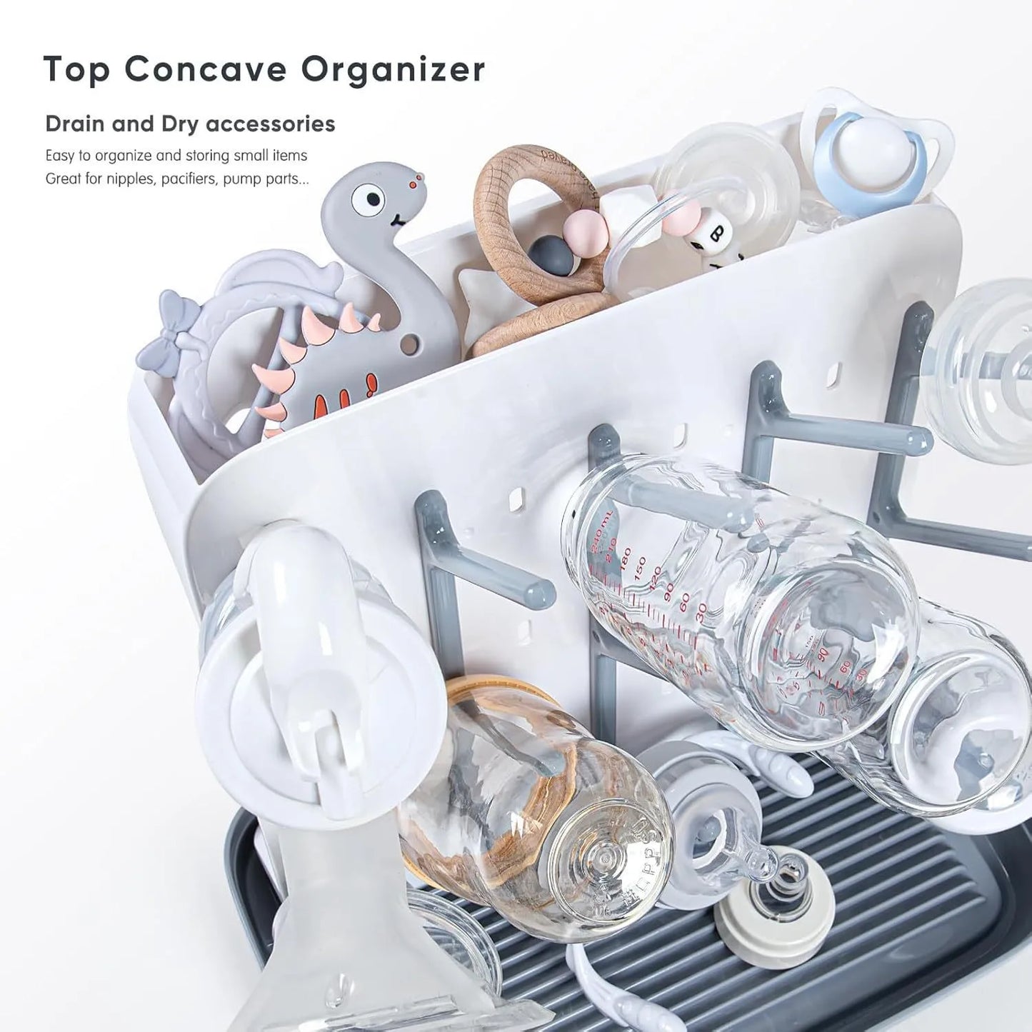 Baby Bottle Drying Rack – Space-Saving Stand for Bottles, Pacifiers & Pump Parts - Nestling Babies
