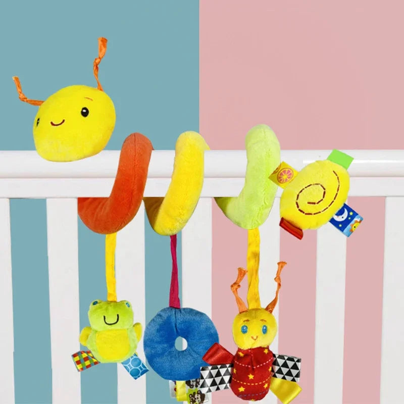 Spiral Baby Crib & Stroller Hanging Rattles Toy – Soft Cotton Mobile for Newborns & Infants - Nestling Babies