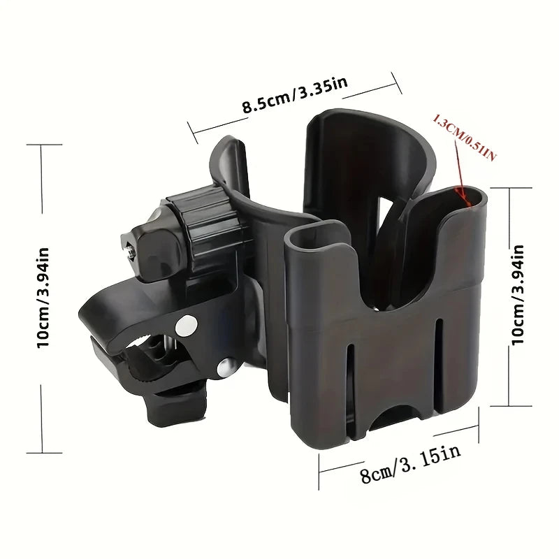 2-in-1 Universal Stroller Cup & Phone Holder – For Bottles, Mugs, and Smartphones - Nestling Babies