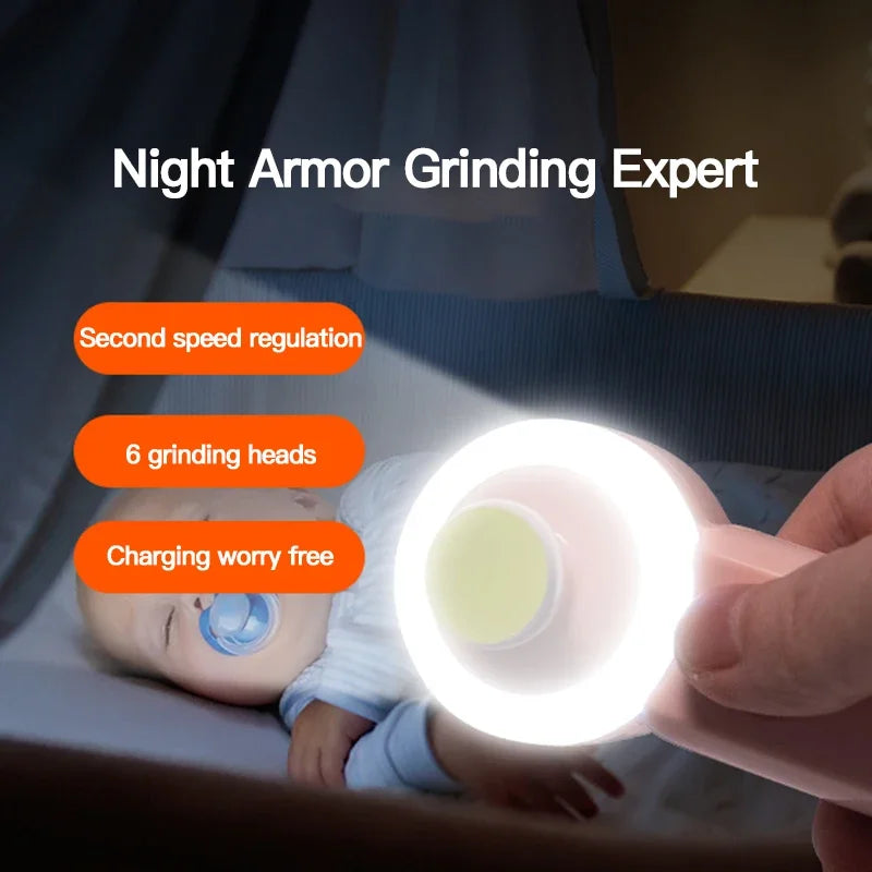 Rechargeable Baby Nail Grinder – Silent Electric Clipper with LED Light for Safe & Gentle Trimming - Nestling Babies