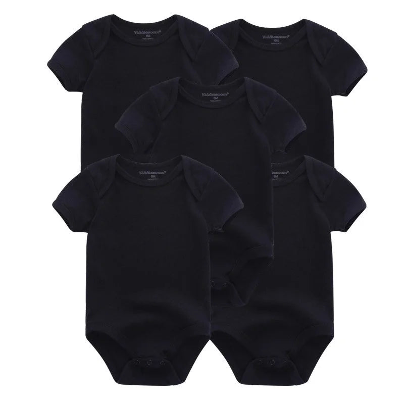 Essential Cotton Baby Bodysuit Set (5-Pack | 0–12M) - Nestling Babies