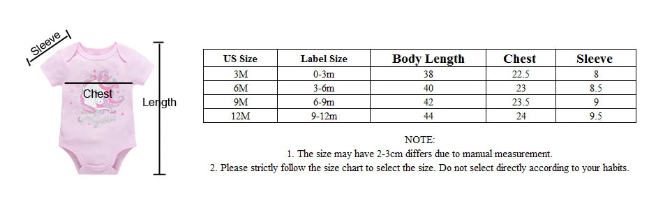 100% Cotton Baby Bodysuits – Unicorn Print | 3–6 Pack - Nestling Babies