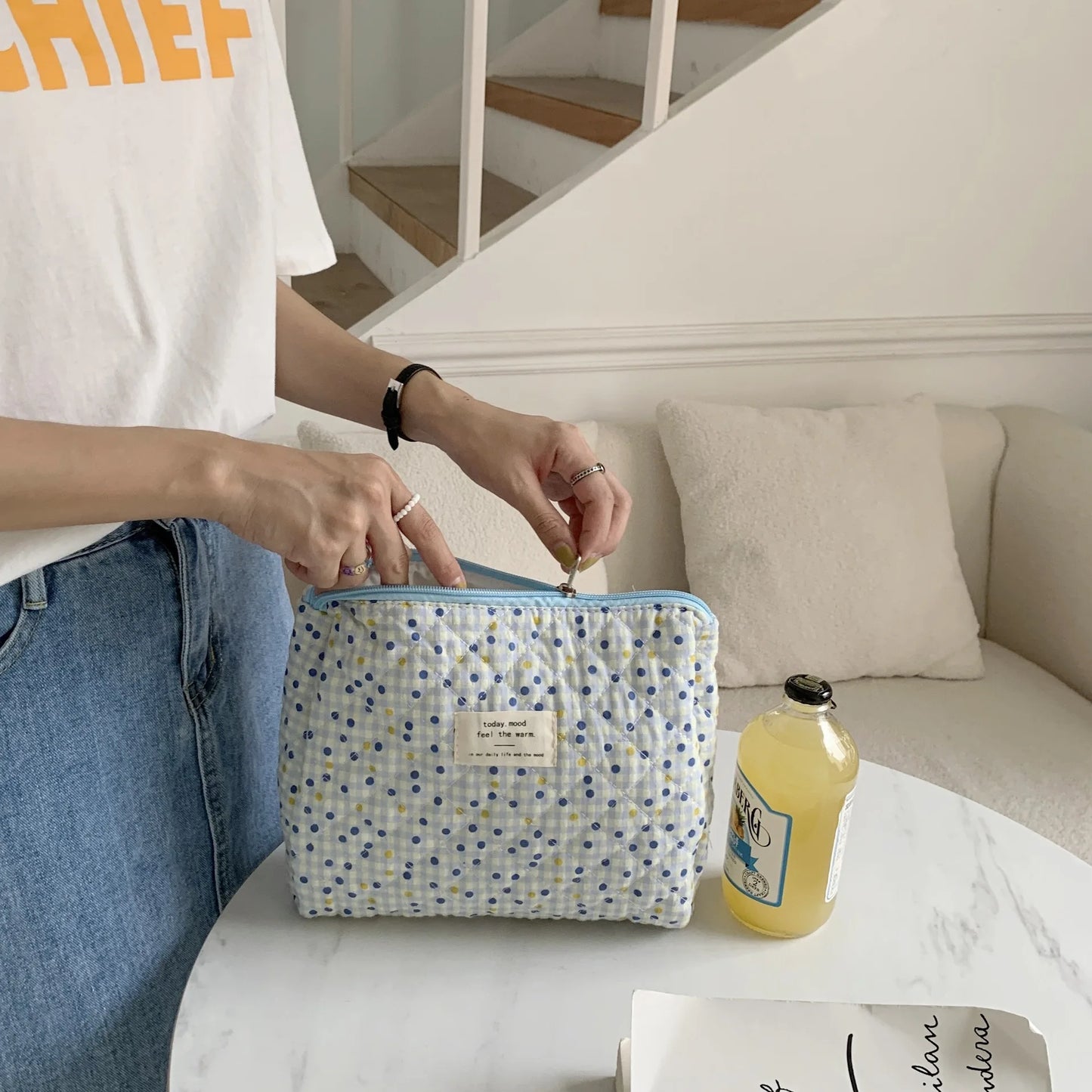 Baby Diaper Bag – Cartoon Print Travel Nappy Organizer with Zipper Closure - Nestling Babies