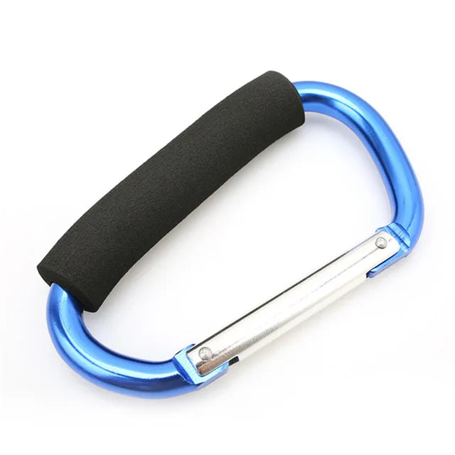 Large Aluminum Carabiner Stroller Hook – Heavy-Duty D-Ring Clip Organizer for Bags, Purses & Shopping - Nestling Babies