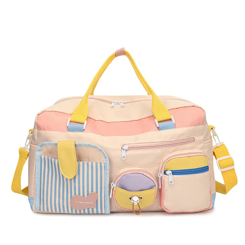 Kawaii Travel Duffel Bag – Multi-Pocket Weekender & Gym Shoulder Bag for Women - Nestling Babies
