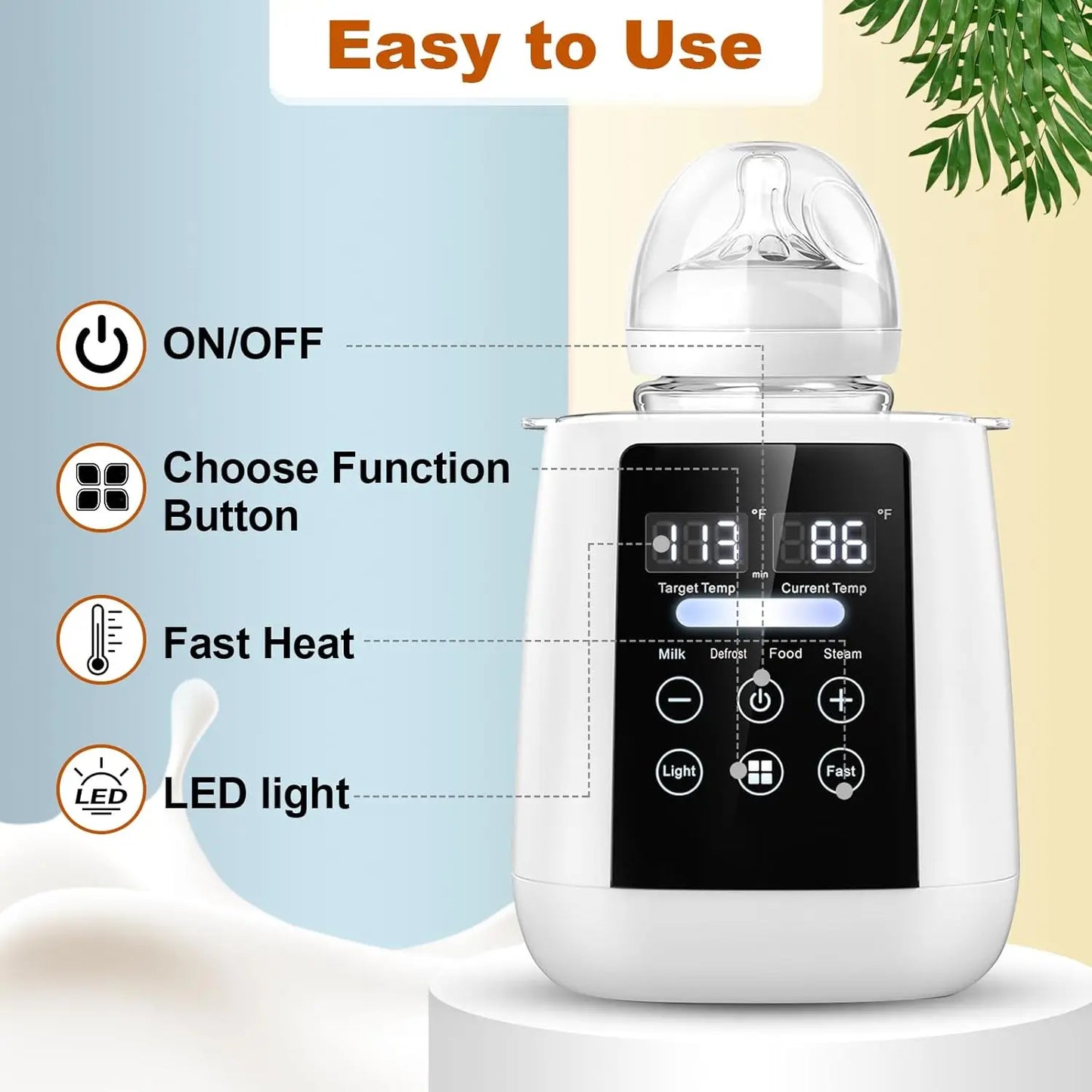 6-in-1 Baby Bottle Warmer & Sterilizer – Fast Heating with 24h Temperature Control - Nestling Babies