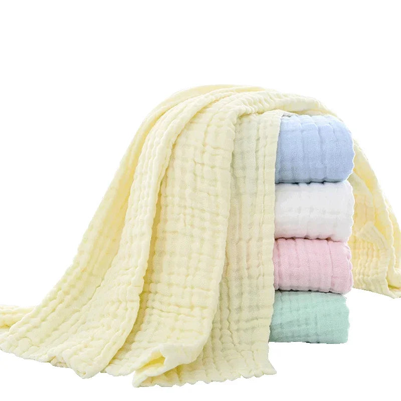 6-Layer Cotton Muslin Baby Blanket – Soft Swaddle Wrap & Bath Towel (105×105 cm) - Nestling Babies