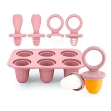 Silicone Baby Popsicle Mold – 6-Cavity Tray for Frozen Teething Treats - Nestling Babies