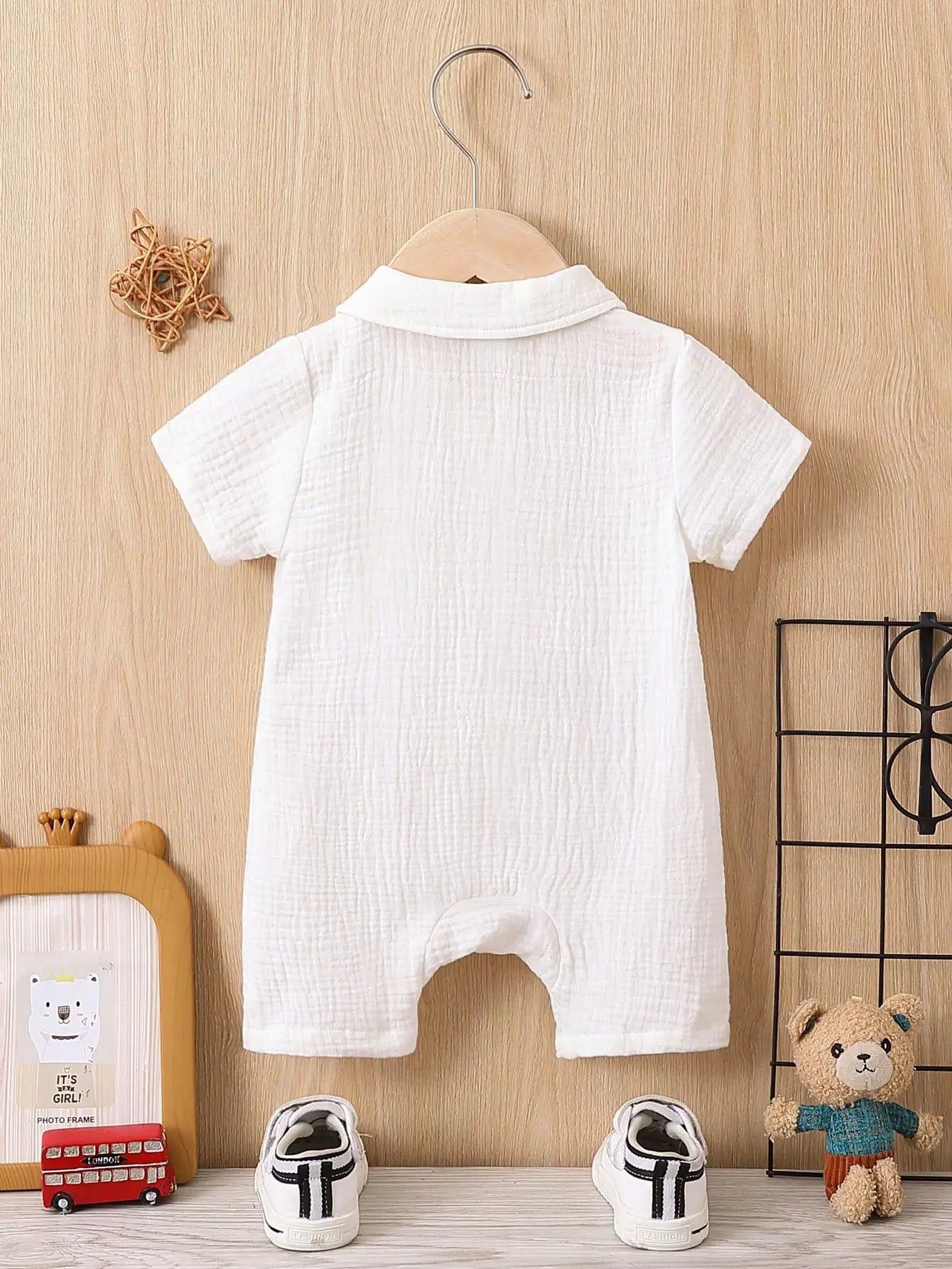 Soft Cotton Summer Romper – Minimalist Comfort for Baby (3–24M) - Nestling Babies