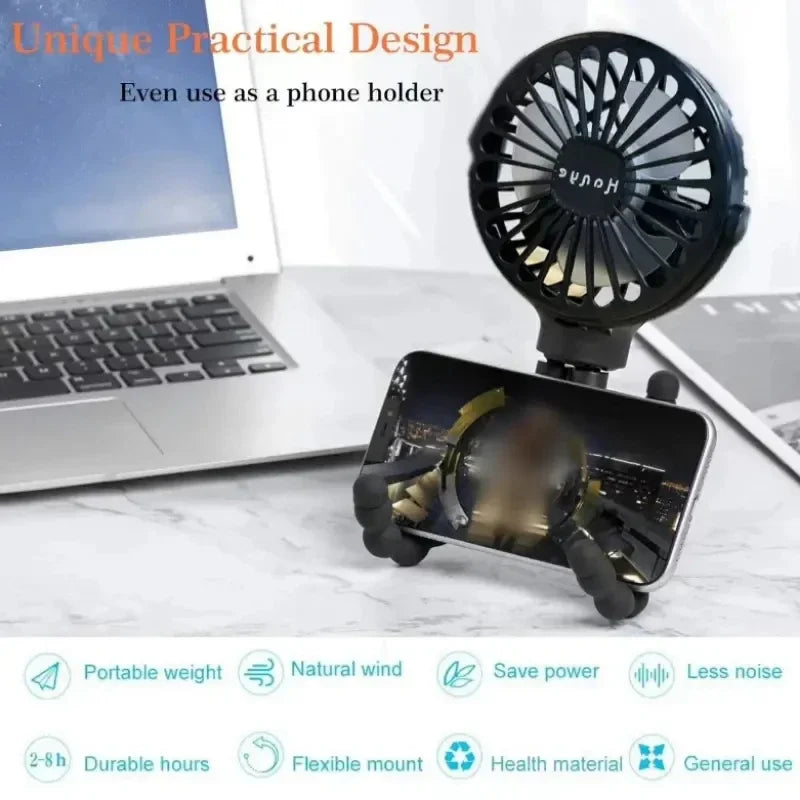 Bladeless Mini Stroller Fan – USB Rechargeable Handheld & Folding Silent Cooling Fan for Babies & Parents - Nestling Babies