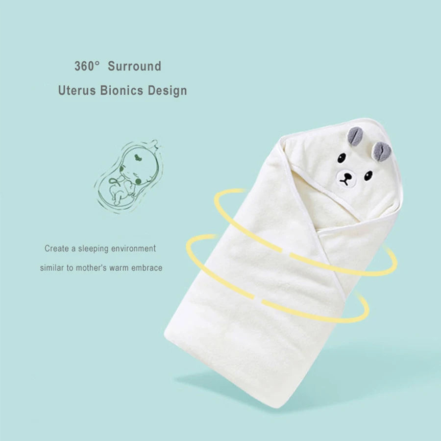 Ultra-Soft Hooded Baby Bathrobe – 4-in-1 Towel, Blanket & Swaddle Wrap - Nestling Babies
