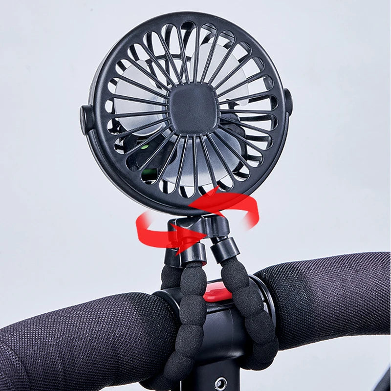 USB Rechargeable Stroller Fan – Clip-On Portable Mini Fan with 3 Speeds - Nestling Babies