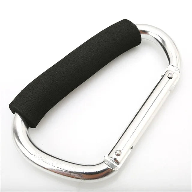 Large Aluminum Carabiner Stroller Hook – Heavy-Duty D-Ring Clip Organizer for Bags, Purses & Shopping - Nestling Babies
