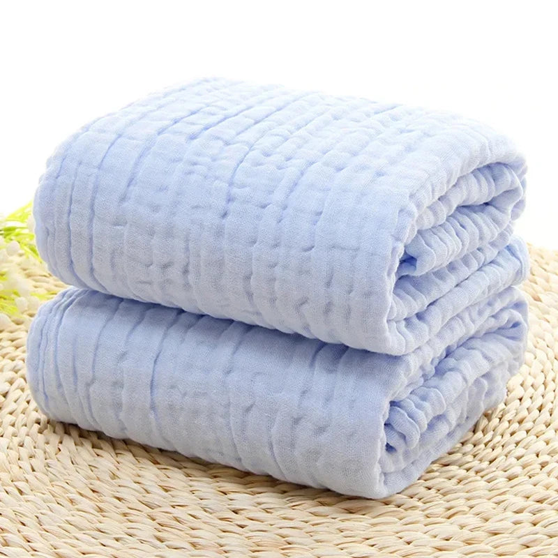 6-Layer Cotton Muslin Baby Blanket – Soft Swaddle Wrap & Bath Towel (105×105 cm) - Nestling Babies