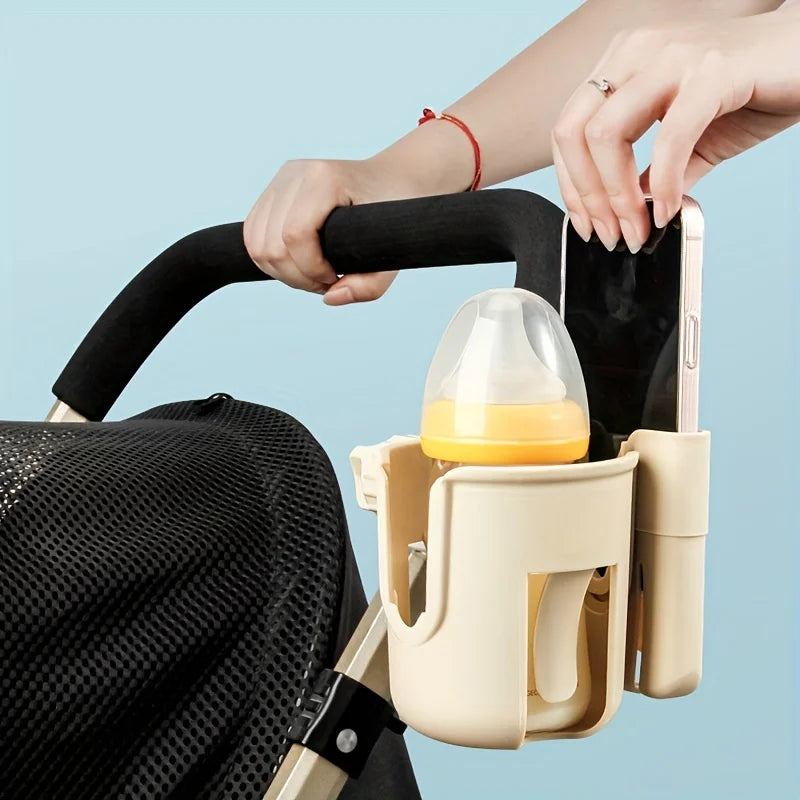 2-in-1 Universal Stroller Cup & Phone Holder – For Bottles, Mugs, and Smartphones - Nestling Babies