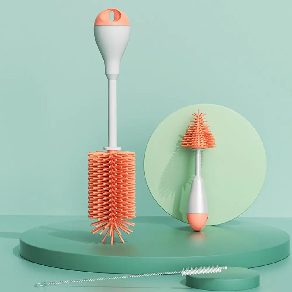 3-in-1 Silicone Baby Bottle Brush Set – 360° Cleaning with Anti-Slip Grip - Nestling Babies