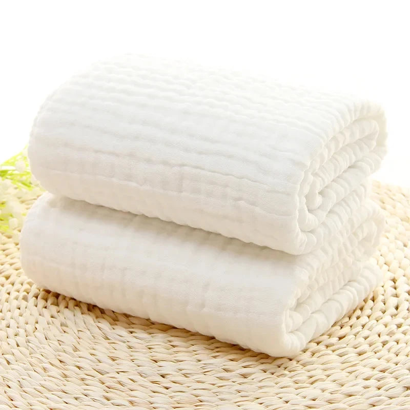 6-Layer Cotton Muslin Baby Blanket – Soft Swaddle Wrap & Bath Towel (105×105 cm) - Nestling Babies